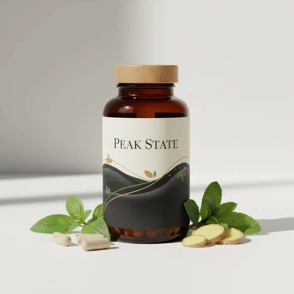 Peak State men's wellness supplement bottle - plant-based capsules NZ